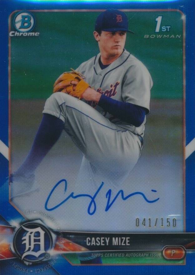 2018 Bowman Draft Chrome Draft Picks Autographs Casey Mize #CDACM Baseball Card