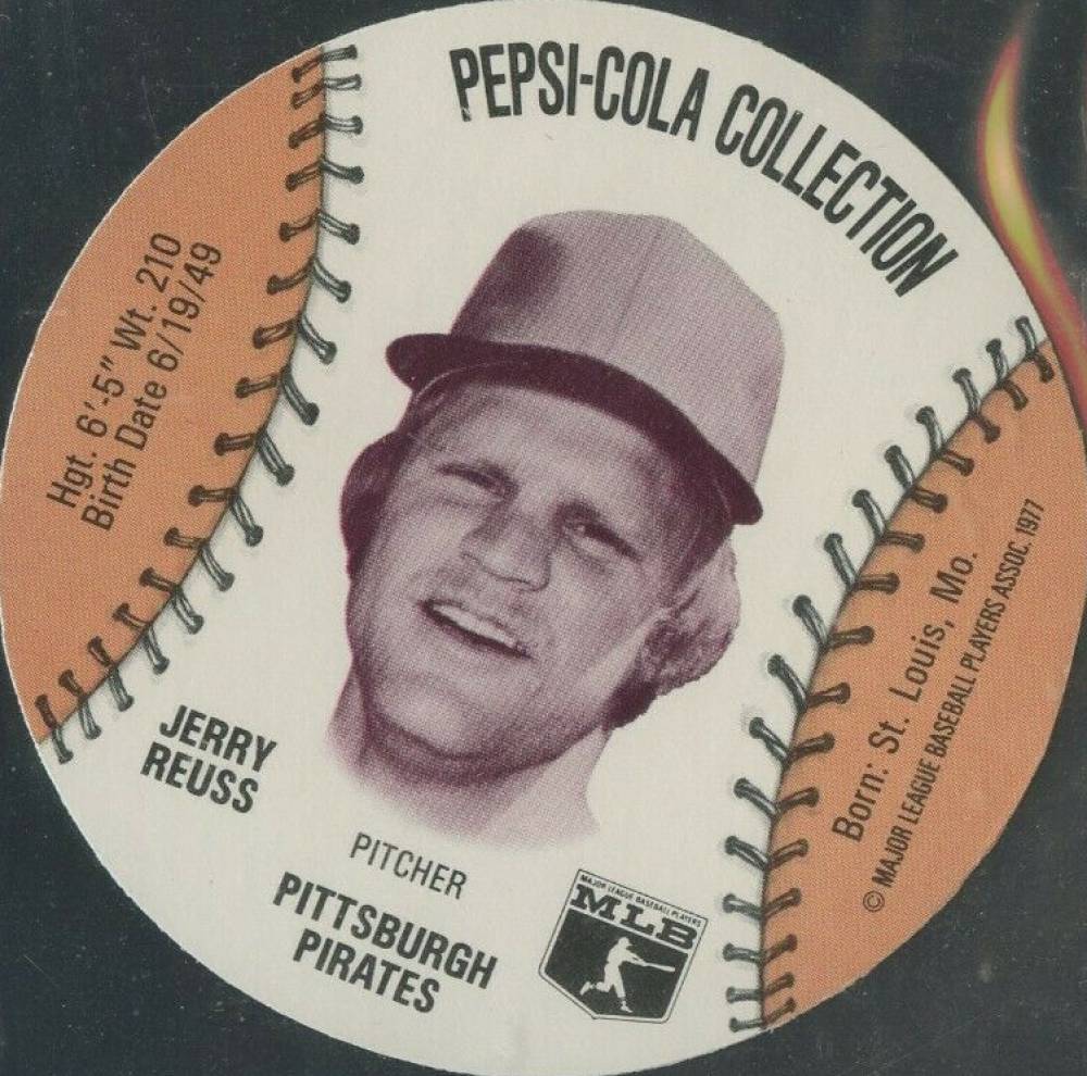 1977 Pepsi-Cola Baseball Stars Discs Jerry Reuss # Baseball Card