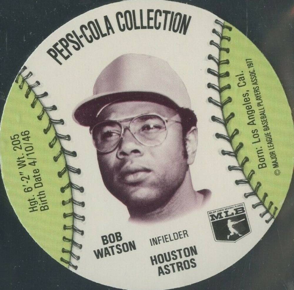 1977 Pepsi-Cola Baseball Stars Discs Bob Watson # Baseball Card