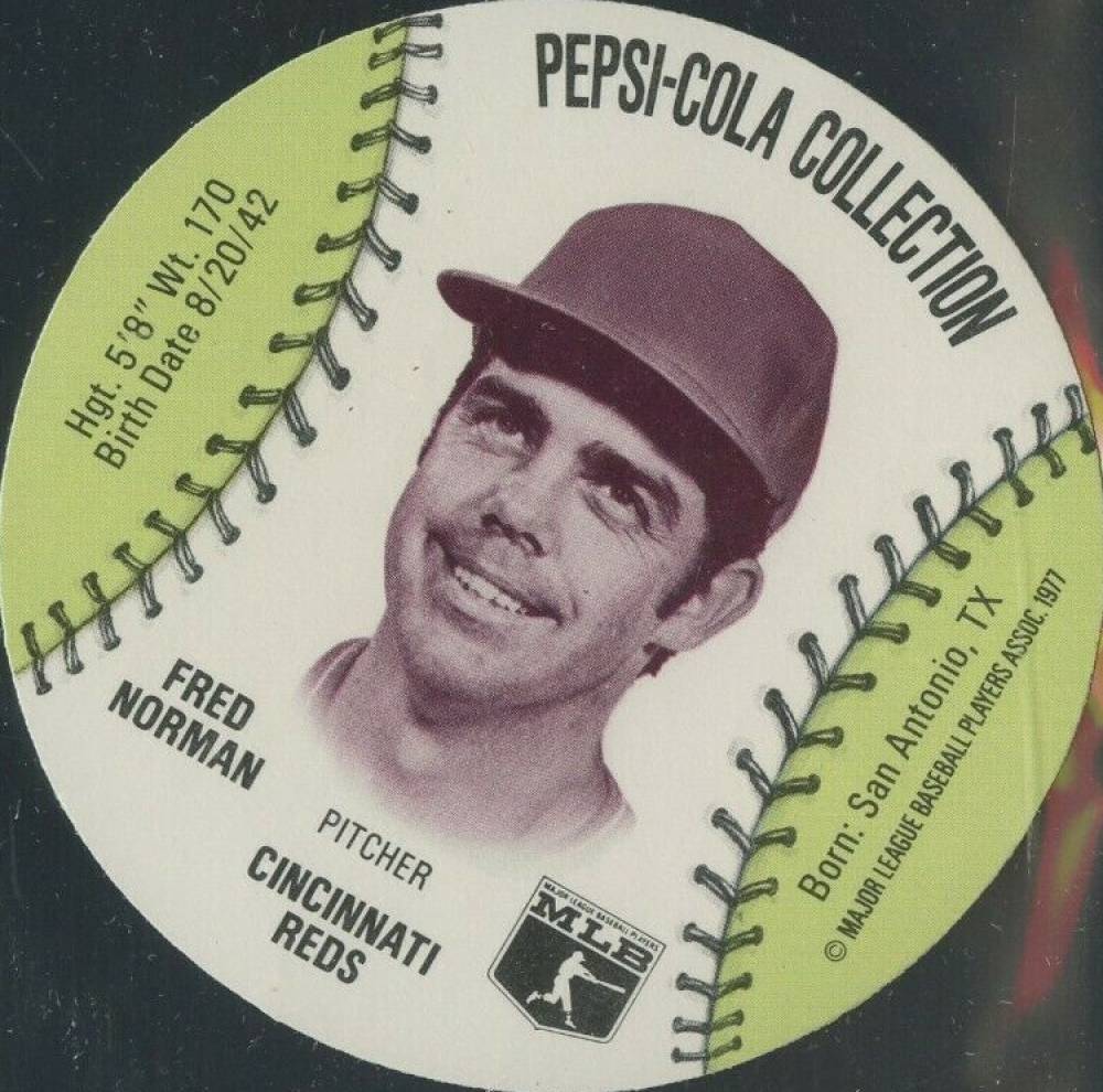 1977 Pepsi-Cola Baseball Stars Discs Fred Norman # Baseball Card