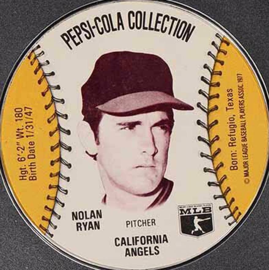 1977 Pepsi-Cola Baseball Stars Discs Nolan Ryan # Baseball Card