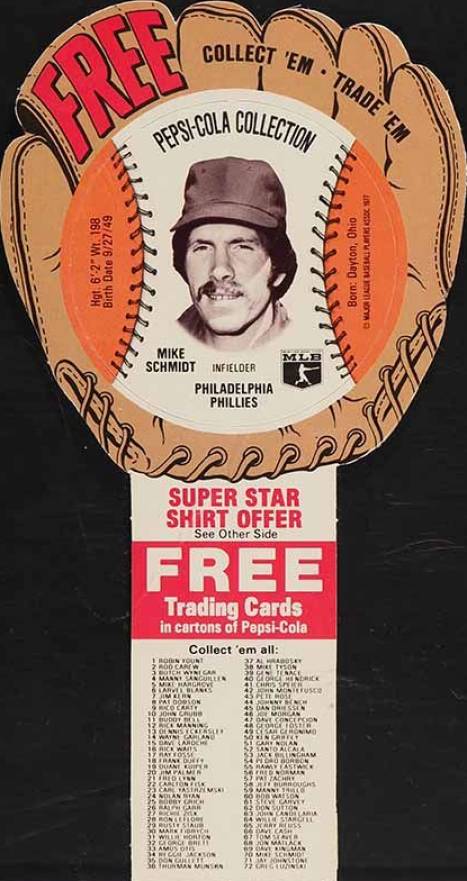 1977 Pepsi-Cola Baseball Stars Discs Mike Schmidt # Baseball Card