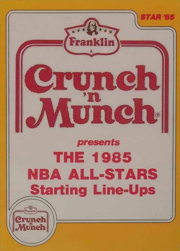 1985 Star Crunch 'N' Munch Checklist #1 Basketball Card