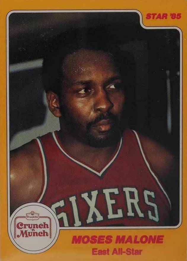 1985 Star Crunch 'N' Munch Moses Malone #5 Basketball Card