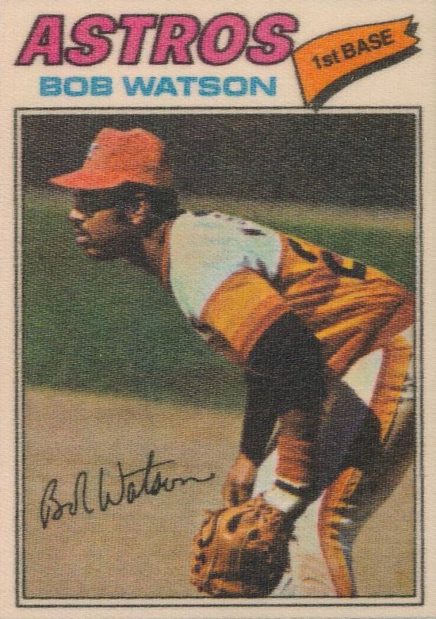 1977 Topps Cloth Stickers Bob Watson #51 Baseball Card
