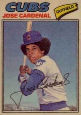 1977 Topps Cloth Stickers Jose Cardenal #9 Baseball Card