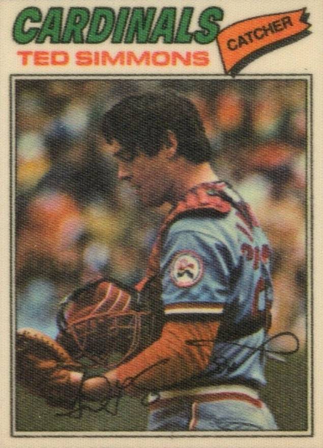1977 Topps Cloth Stickers Ted Simmons #43 Baseball Card