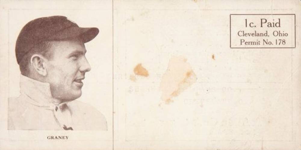 1913 Pyle & Allen Cigars Post Card John Graney # Baseball Card