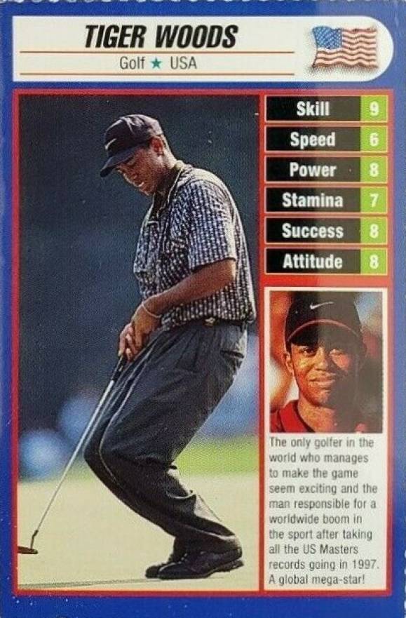 1997 Sported! Magazine-Hand Cut Tiger Woods # Golf Card