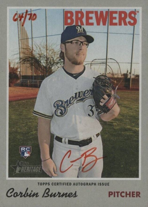 2019 Topps Heritage Real One Autographs Corbin Burnes #CBU Baseball Card
