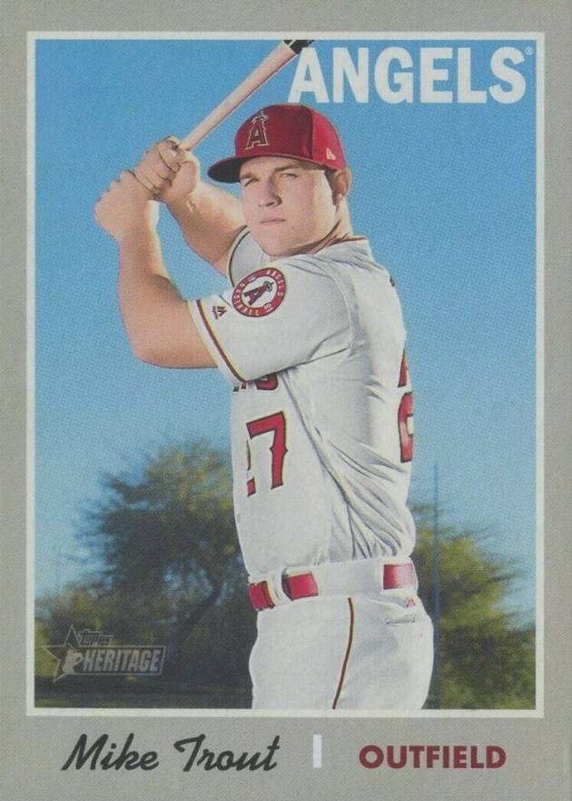 2019 Topps Heritage Mike Trout #485 Baseball Card