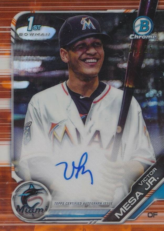 2019 Bowman Chrome Prospects Autographs Victor Mesa Jr. #CPAVMJ Baseball Card