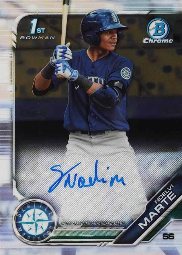 2019 Bowman Chrome Prospects Autographs Noelvi Marte #CPANMA Baseball Card
