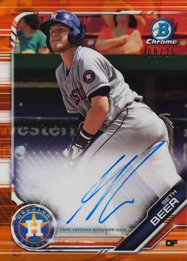 2019 Bowman Chrome Prospects Autographs Seth Beer #CPASB Baseball Card