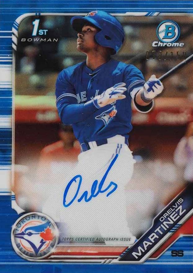 2019 Bowman Chrome Prospects Autographs Orelvis Martinez #CPAOM Baseball Card