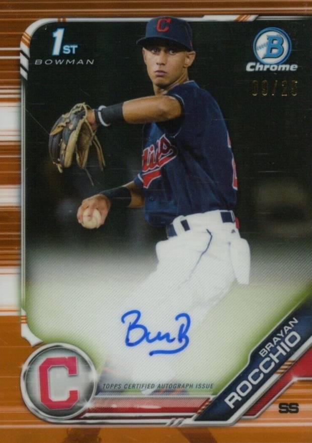 2019 Bowman Chrome Prospects Autographs Brayan Rocchio #CPABR Baseball Card