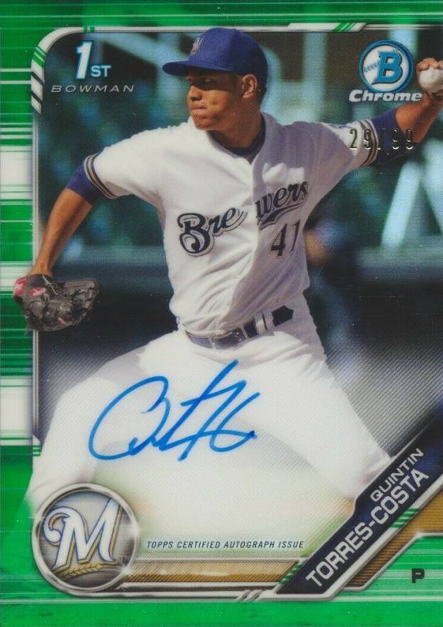 2019 Bowman Chrome Prospects Autographs Quintin Torres-Costa #CPAQTC Baseball Card