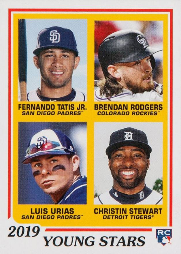 2019 Topps Throwback Thursday Brendan Rodgers/Christin Stewart/Fernando Tatis Jr./Luis Urias #269 Baseball Card