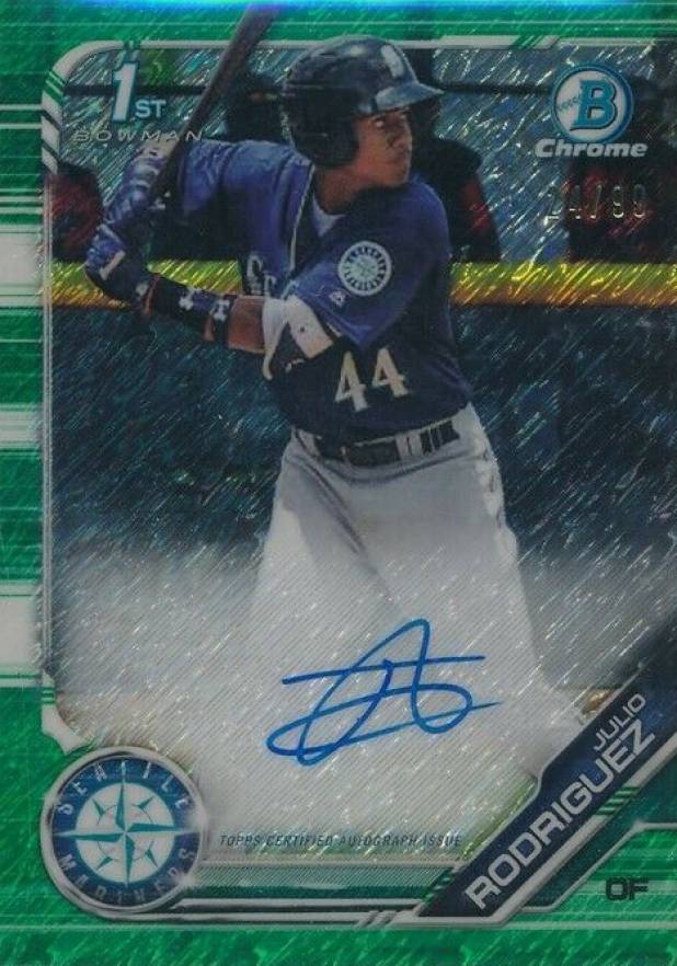 2019 Bowman Prospect Autographs Chrome Julio Rodriguez #JRO Baseball Card