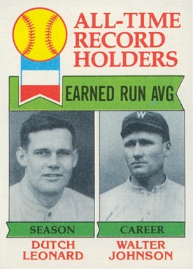 1979 Topps All Time E.R.A. Leaders #418 Baseball Card