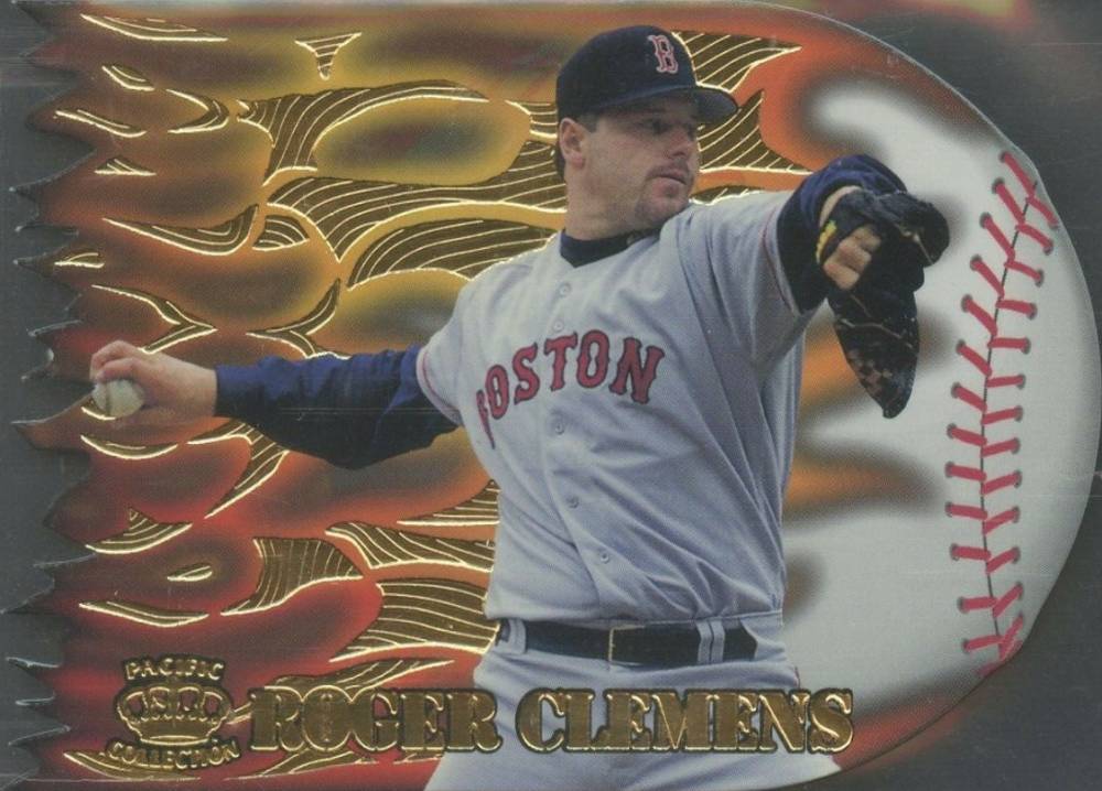 1996 Pacific Prism Flame Throwers Roger Clemens #FT-3 Baseball Card