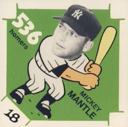 1980 Laughlin 300/400/500 Mickey Mantle #18 Baseball Card