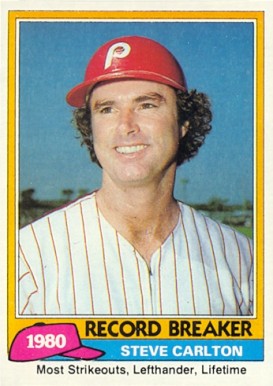 1981 Topps Steve Carlton (Record Breaker) #202 Baseball Card