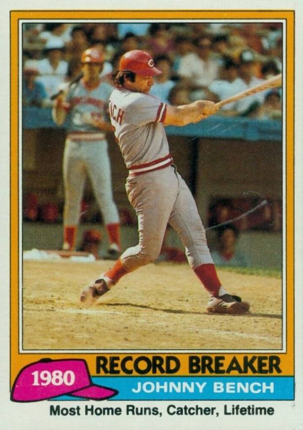 1981 Topps Johnny Bench (Record Breaker) #201 Baseball Card