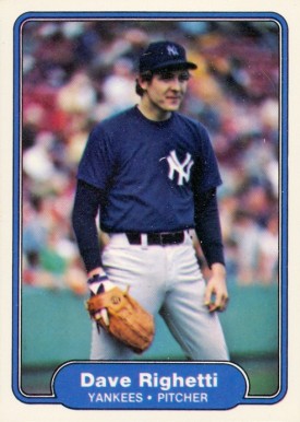 1982 Fleer Dave Righetti #52 Baseball Card