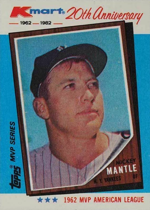 1982 K-Mart 20th Anniversary Mickey Mantle #1 Baseball Card
