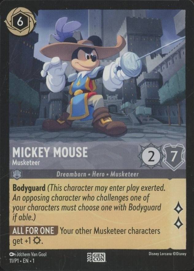 2023 Disney Lorcana EN P1-Promo Mickey Mouse - Musketeer #11 Non-Sports Card