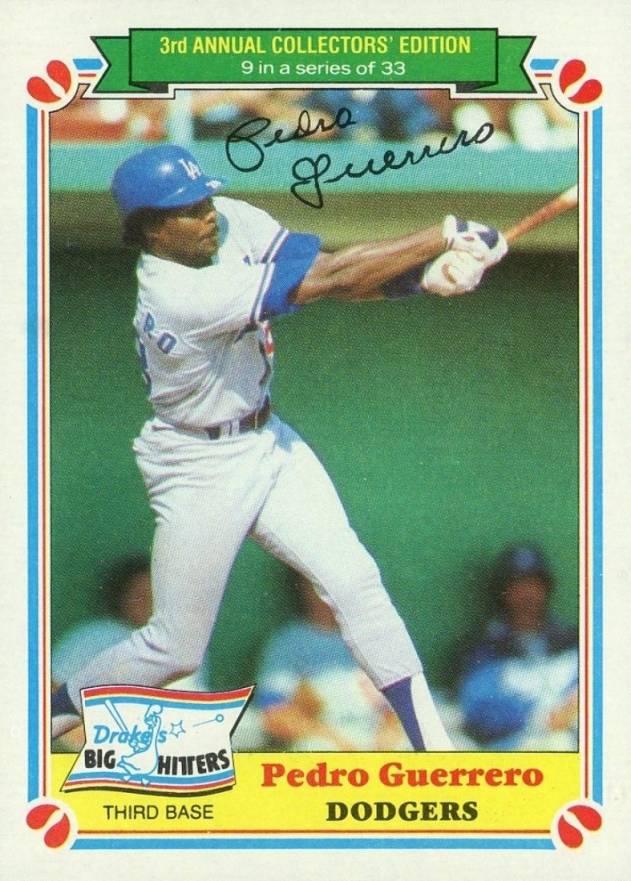1983 Drake's Pedro Guerrero #9 Baseball Card