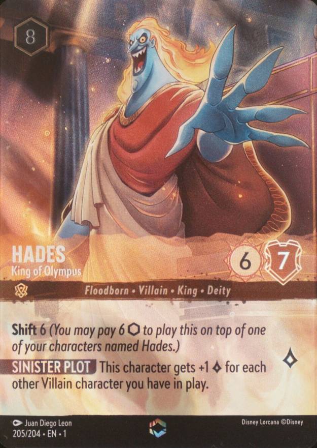 2023 Disney Lorcana EN 1-the First Chapter Hades - King of Olympus #205 Non-Sports Card