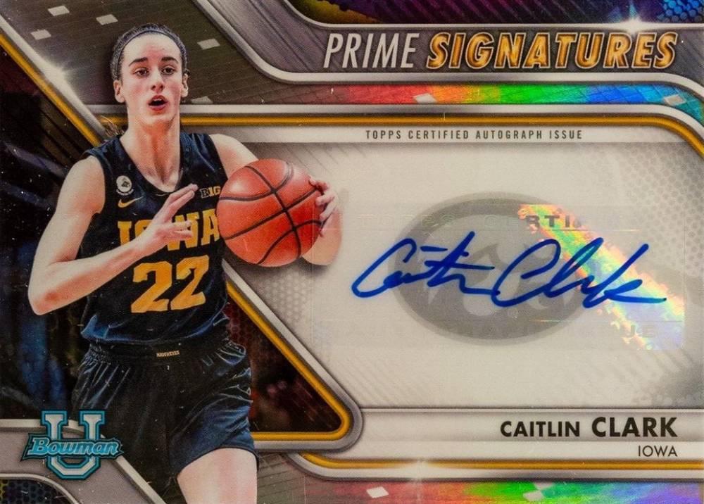 2022 Bowman Chrome University Prime Chrome Signatures Caitlin Clark #PCSCC Basketball Card