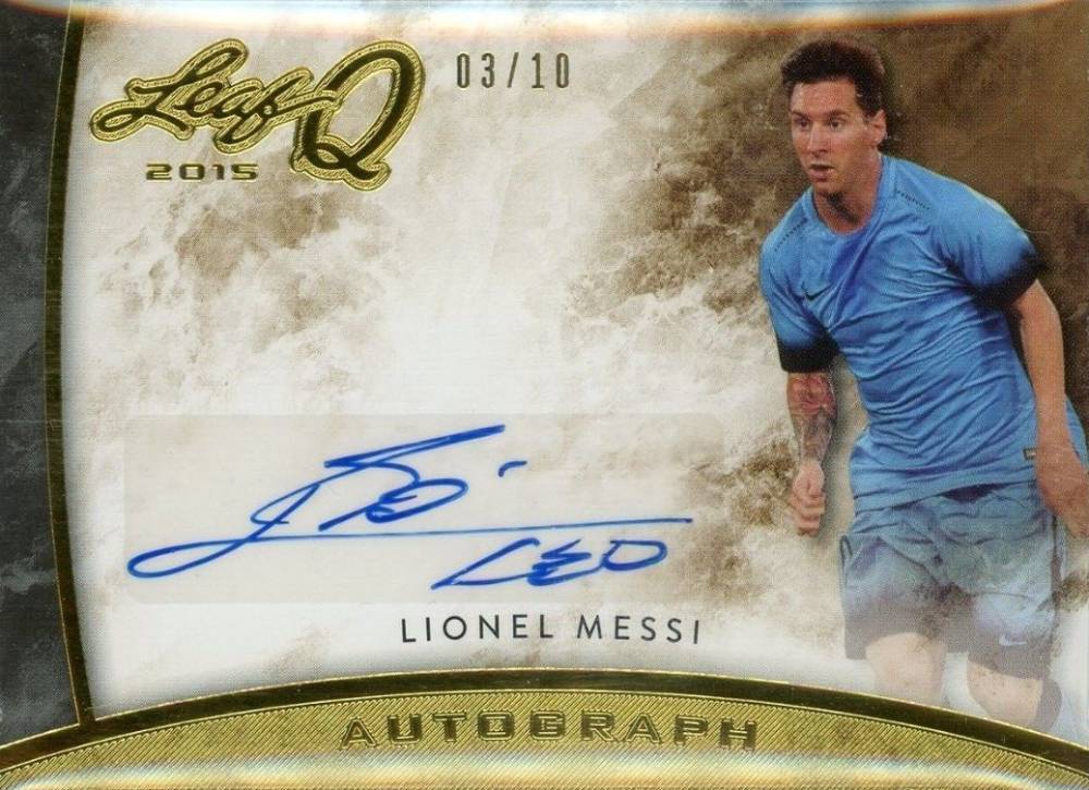 2015 Leaf Q Autographs  Lionel Messi #A-LM1 Soccer Card