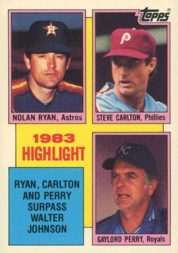 1984 Topps Tiffany 1983 Highlight: Ryan/Carlton/Perry #4 Baseball Card