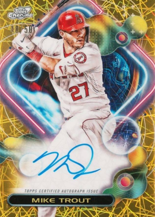 2023 Topps Cosmic Chrome Cosmic Chrome Autograph Mike Trout #MT Baseball Card