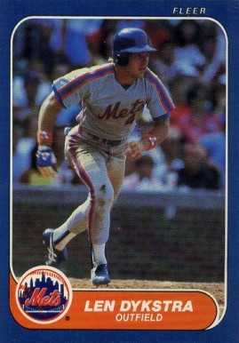 1986 Fleer Len Dykstra #78 Baseball Card