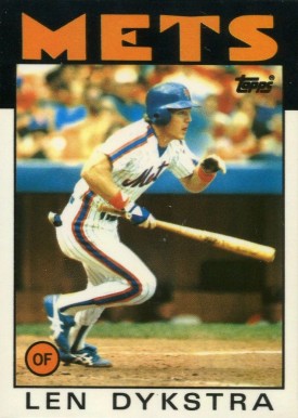 Lenny Dykstra autographed baseball card (New York Mets Nails) 1989 Topps  #435