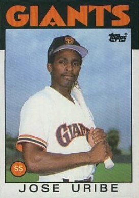 1986 Topps Jose Uribe #12 Baseball Card