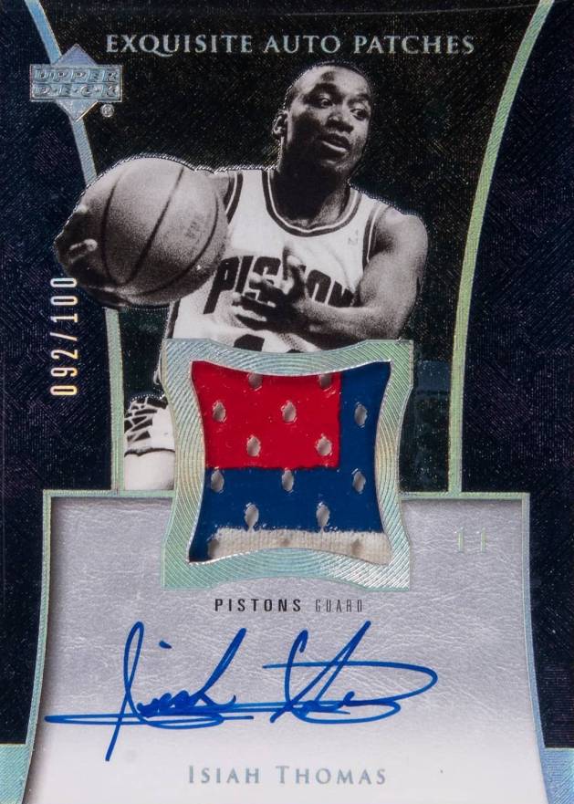 2004 UD Exquisite Collection Autograph Patches Isiah Thomas #AP-IT Basketball Card