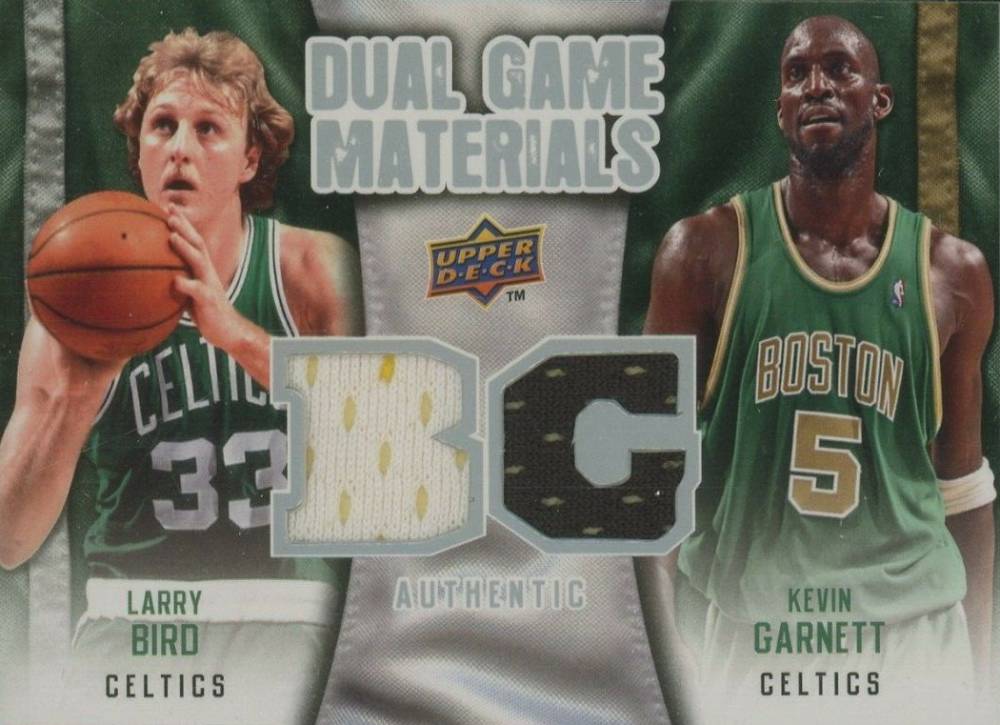 2009 Upper Deck Dual Game Materials Kevin Garnett/Larry Bird #DG-LG Basketball Card