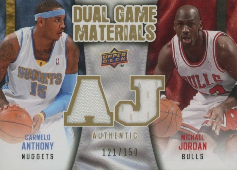 2009 Upper Deck Dual Game Materials Carmelo Anthony/Michael Jordan #DG-NK Basketball Card