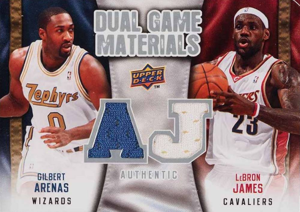 2009 Upper Deck Dual Game Materials Gilbert Arenas/LeBron James #DG-AJ Basketball Card