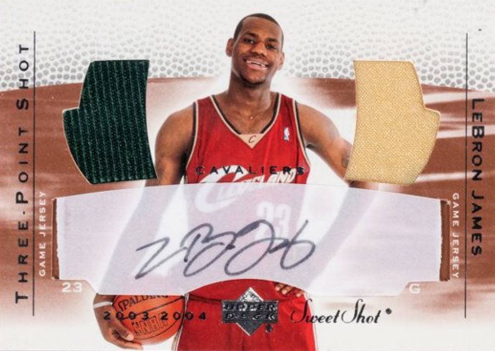 2003 Upper Deck Sweet Shot Three-Point Shots Autograph LeBron James #LJ-3 Basketball Card