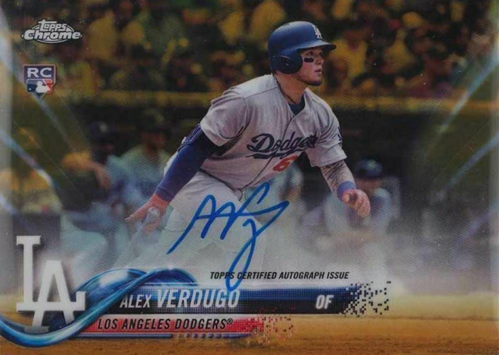 2018 Topps Chrome Rookie Autograph Alex Verdugo #RA-AV Baseball Card