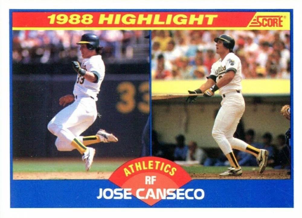 1989 Score Jose Canseco #655 Baseball Card