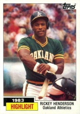 1984 Topps Rickey Henderson (1983 Highlight) #2 Baseball Card