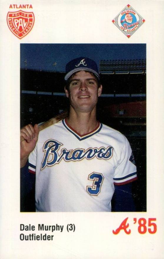 1985 Atlanta Braves Police Dale Murphy #3 Baseball Card