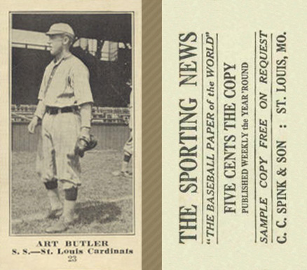 1916 Sporting News Art Butler #23 Baseball Card
